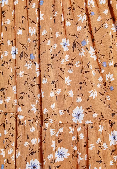 Superbalist - Tiered midi skirt - orange 