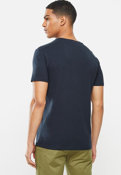 POLO - Owen debossed crew neck tee - navy
