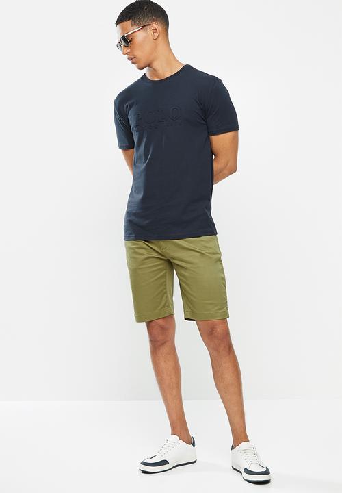 POLO - Owen debossed crew neck tee - navy