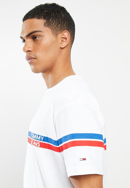 Tommy Hilfiger - Tjm stripe mountain tee - white