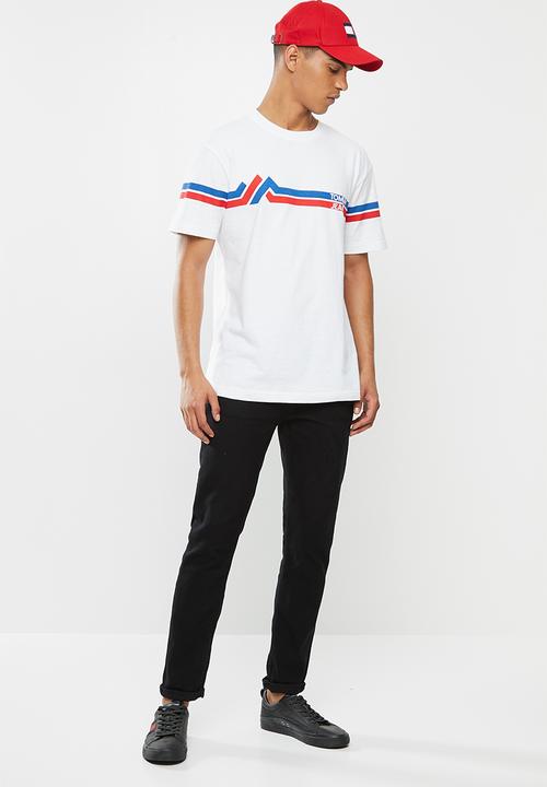 Tommy Hilfiger - Tjm stripe mountain tee - white