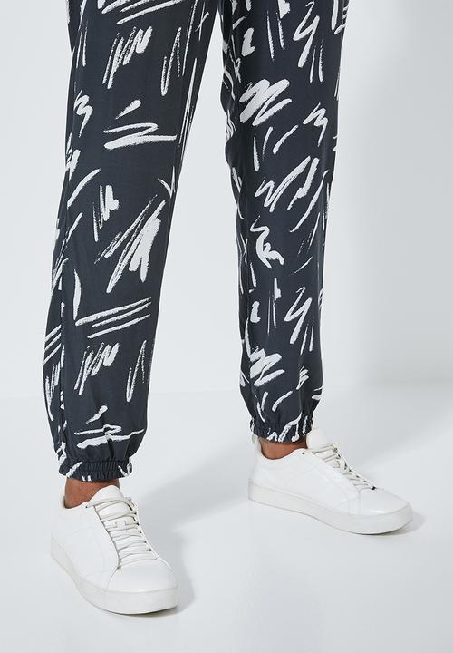 Superbalist - Pull on pants - black & white 