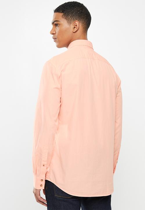 POLO - Jason textured signature shirt - coral