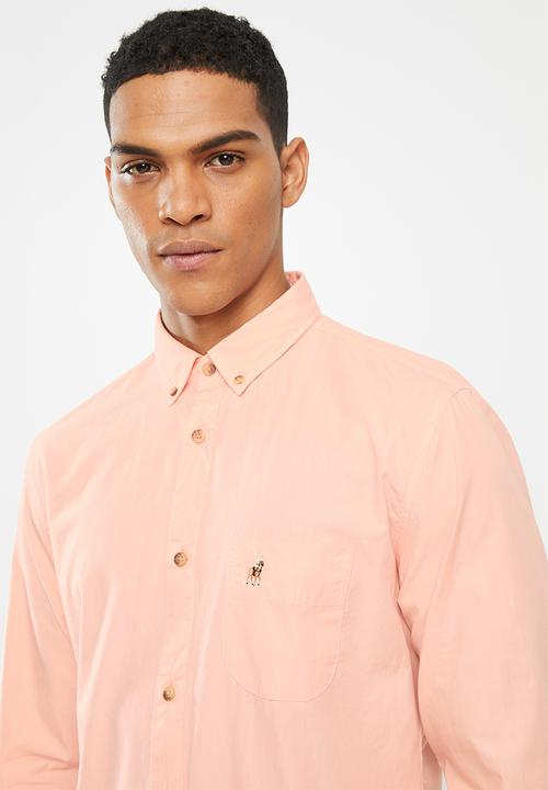 POLO - Jason textured signature shirt - coral