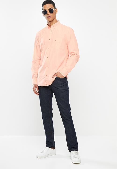 POLO - Jason textured signature shirt - coral