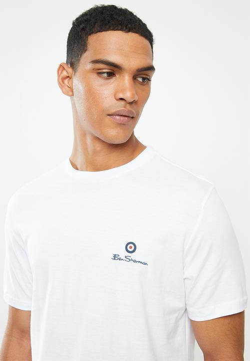 Ben Sherman - Round neck flag logo tee - white