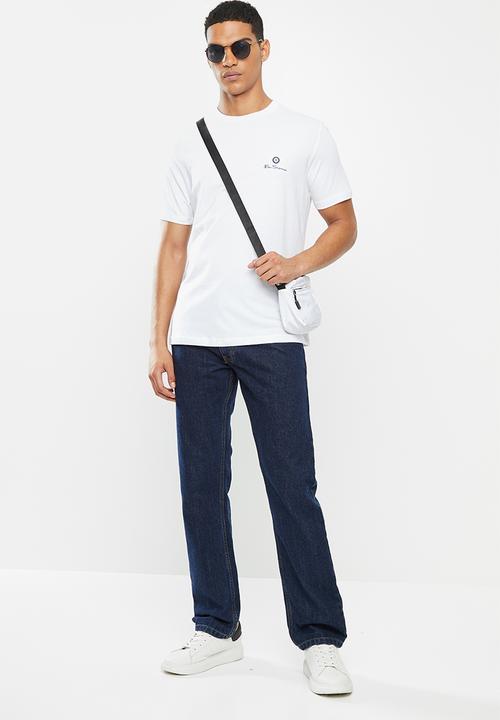 Ben Sherman - Round neck flag logo tee - white
