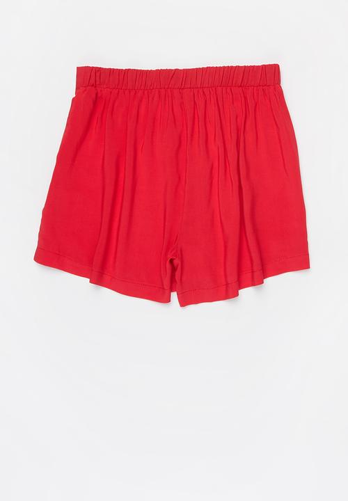 Pop Candy - Younger girls banded shorts - red