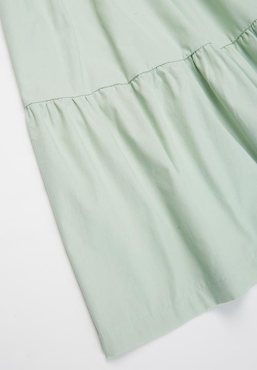 Superbalist - Girls puff sleeve tiered dress - green