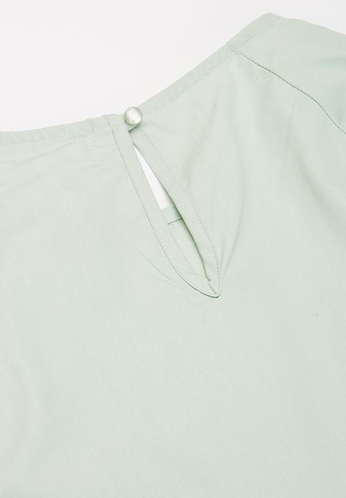 Superbalist - Girls puff sleeve tiered dress - green