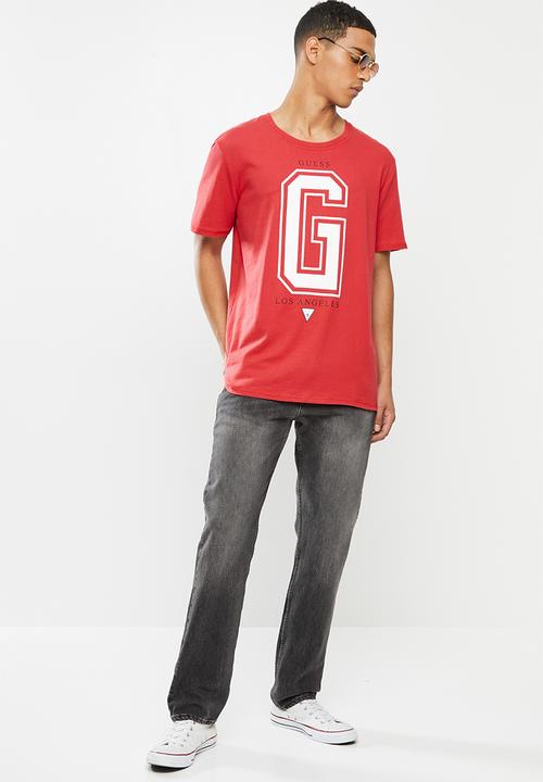 GUESS - Guess ss g print tee - red