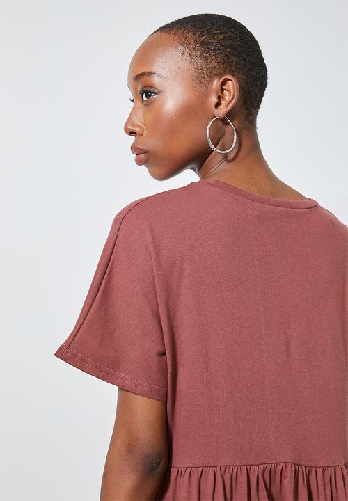 Superbalist - Short babydoll knit dress - brown