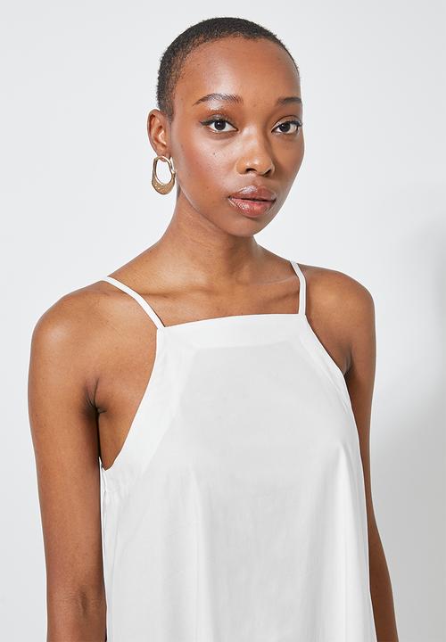 Superbalist - Single tier strappy trapeze dress - white