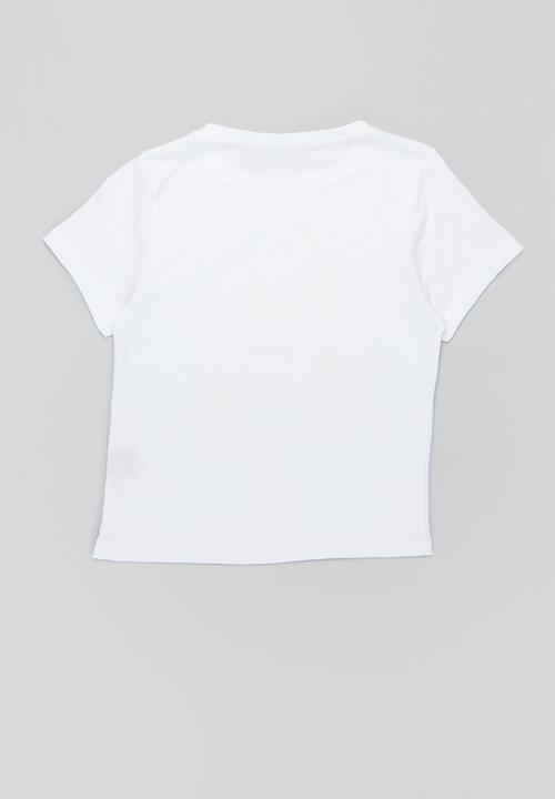 Rebel Republic - Graphic crop top - white