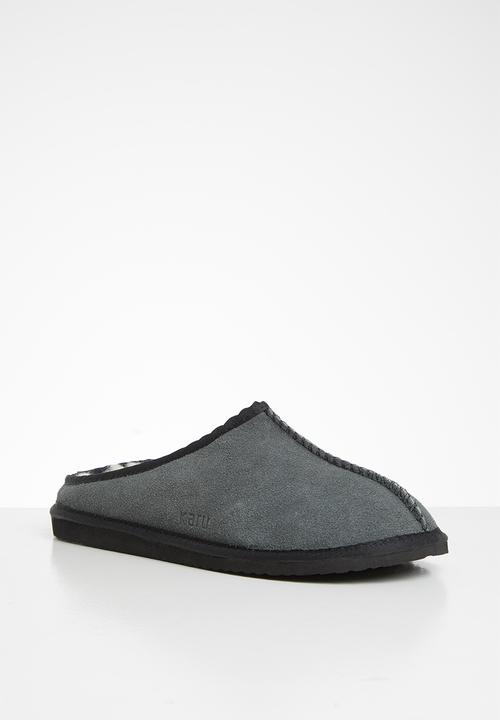 Karu - Clog suede wool inner slipper - dark grey