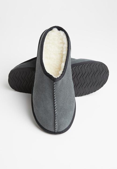 Karu - Clog suede wool inner slipper - dark grey
