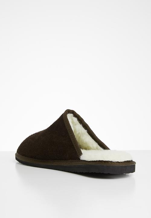 Karu - Mule suede wool inner slipper - brown 