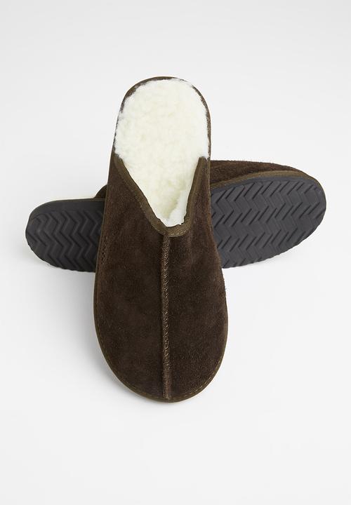 Karu - Mule suede wool inner slipper - brown 