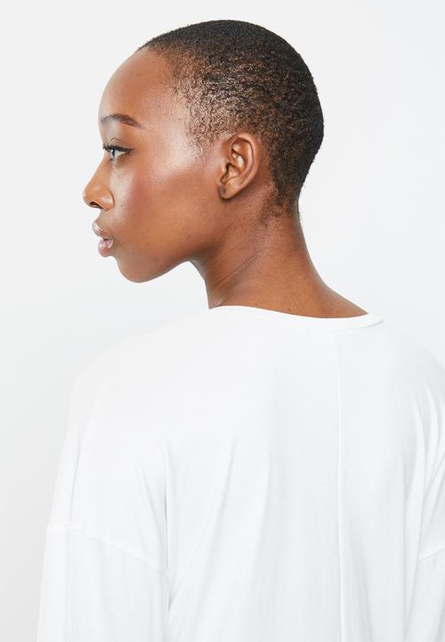 edit - Deep v-neck slouchy tee - milk