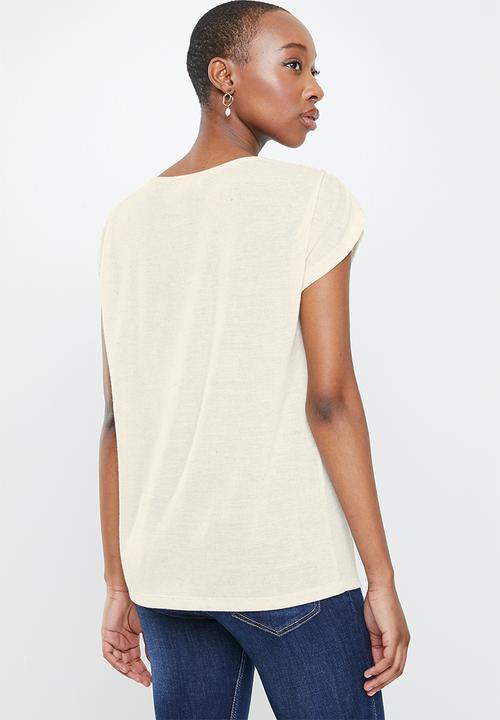 edit - Textured grown on sleeve tee - oatmeal