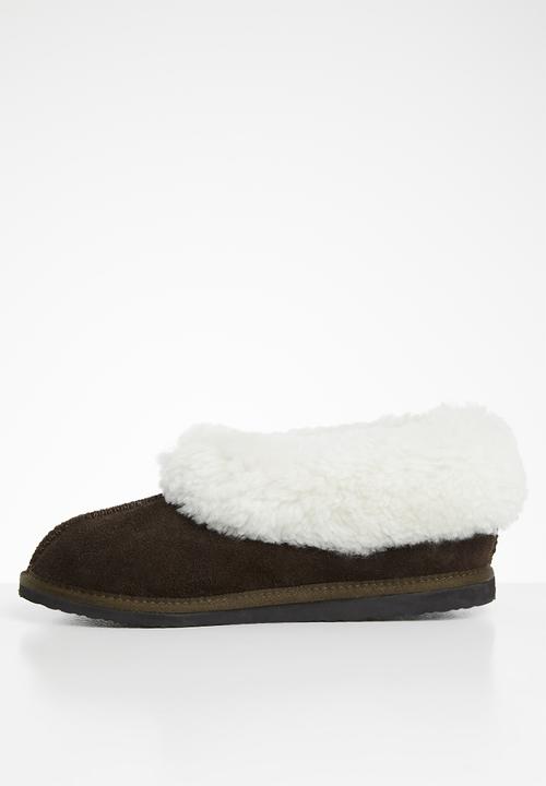 Karu - Cosy suede wool inner slipper - brown