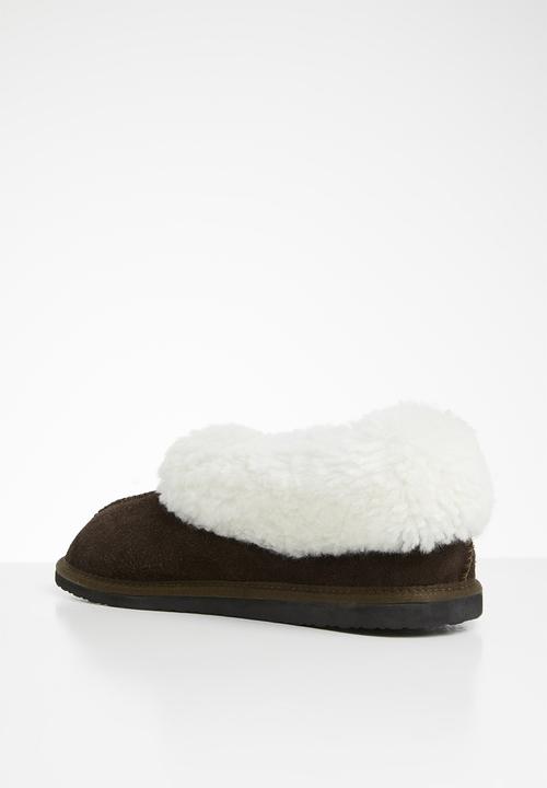 Karu - Cosy suede wool inner slipper - brown
