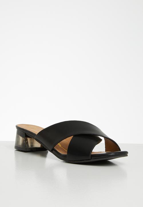 Seduction - Criss-cross mule heel - black 