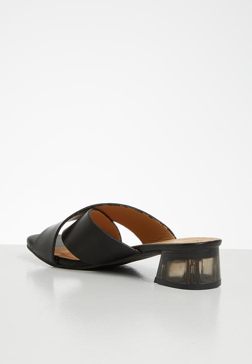 Seduction - Criss-cross mule heel - black 