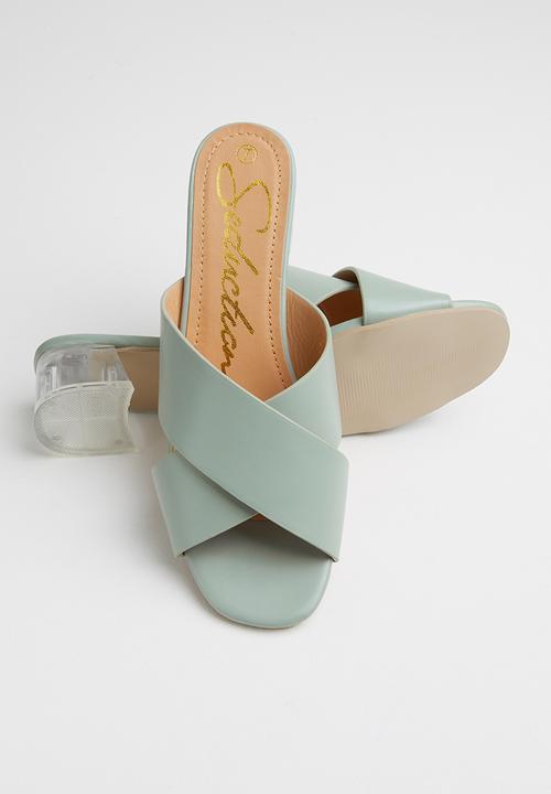 Seduction - Criss-cross mule heel - sage