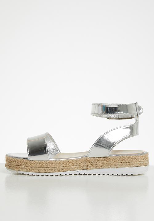 Seduction - Ankle strap flatform sandal - silver 