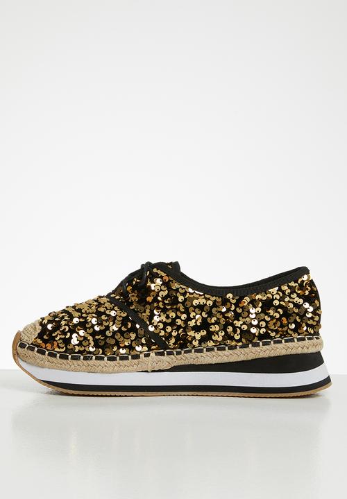 Seduction - Sequin flatform brogue - gold