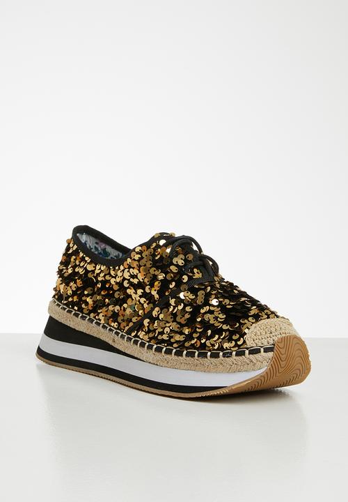Seduction - Sequin flatform brogue - gold