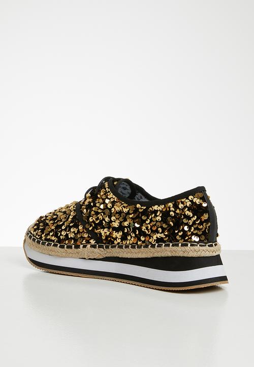 Seduction - Sequin flatform brogue - gold