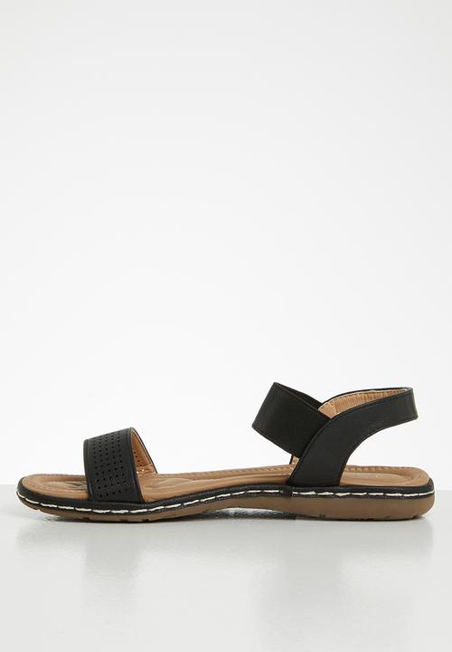Seduction - Faux leather slingback sandal - black
