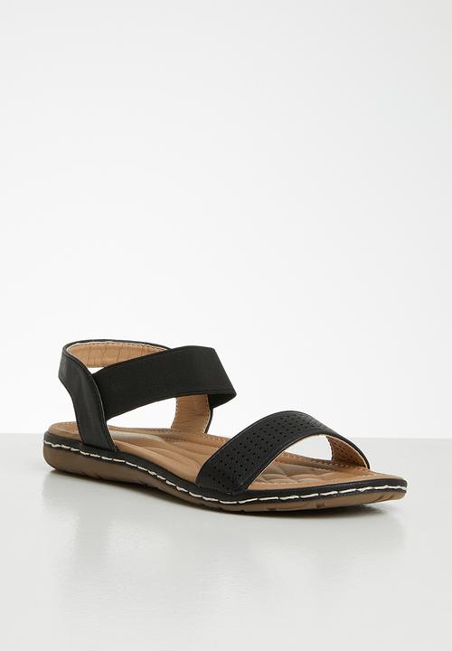 Seduction - Faux leather slingback sandal - black