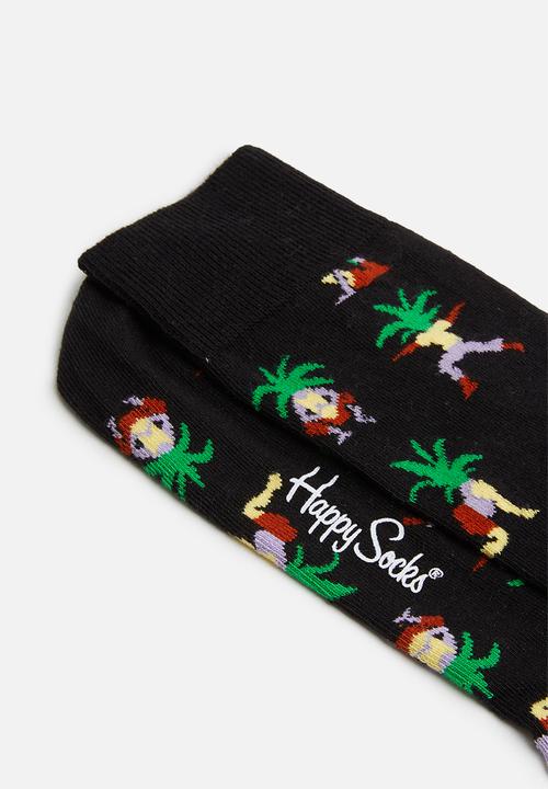 Happy Socks - Yoga palm sock - black