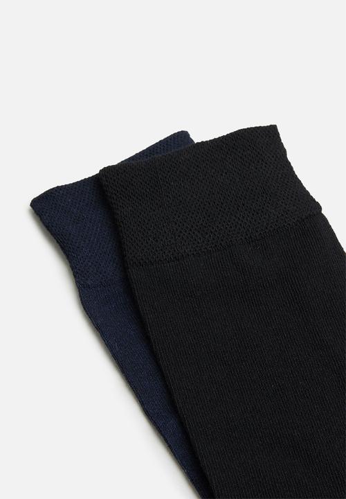 Superbalist - Plain 2 pack socks - black & navy
