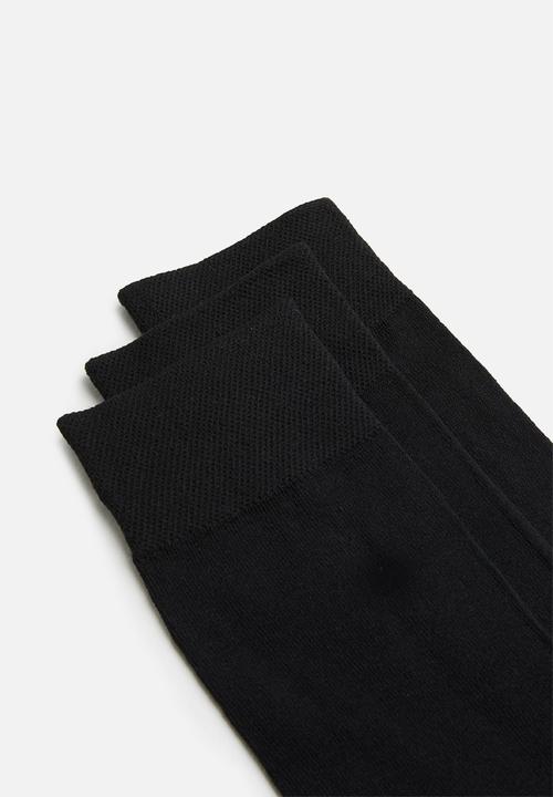 Superbalist - Plain 3 pack socks - black