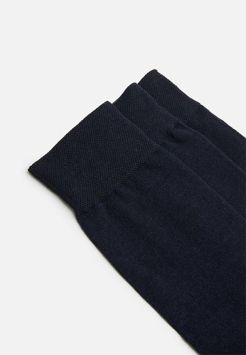 Superbalist - Plain 3 pack socks - navy