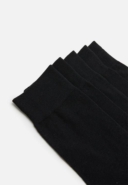 Superbalist - Plain 5 pack socks - black