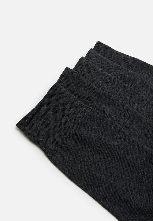 Superbalist - Plain 5 pack socks - charcoal
