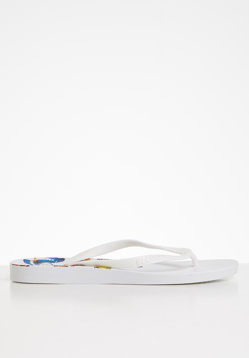 Blossom Girl - Butterfly flip flop - white