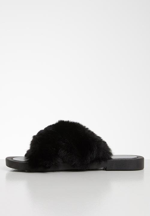 Seduction - Fluffy slipper - black