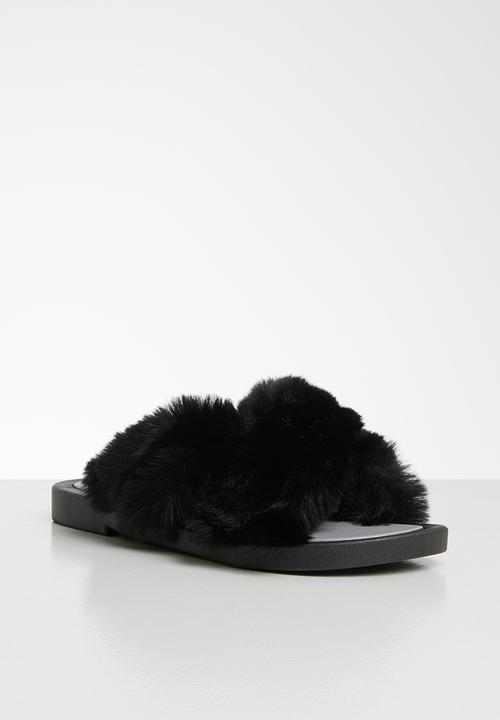 Seduction - Fluffy slipper - black