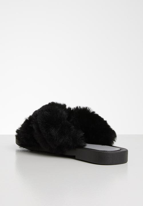 Seduction - Fluffy slipper - black