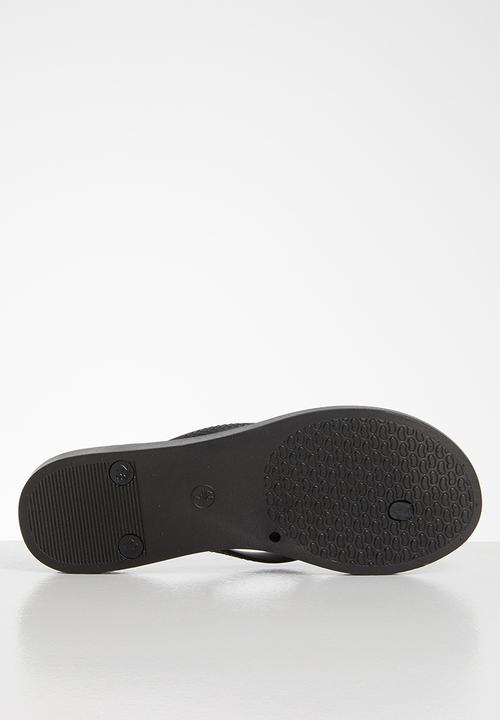 Blossom Girl - Polka dot flip flop - black & blue