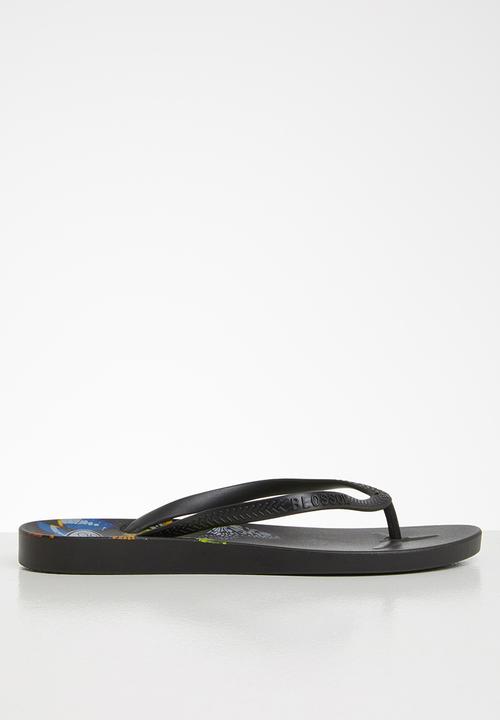 Blossom Girl - Butterfly flip flop - black