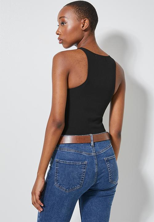 Superbalist - Crepe cutaway top - black