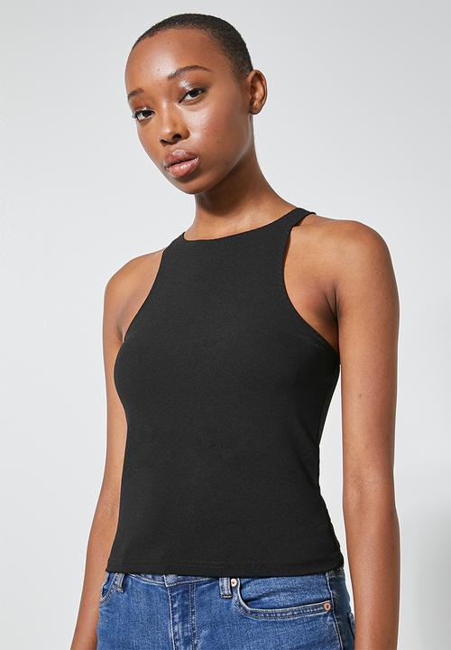 Superbalist - Crepe cutaway top - black