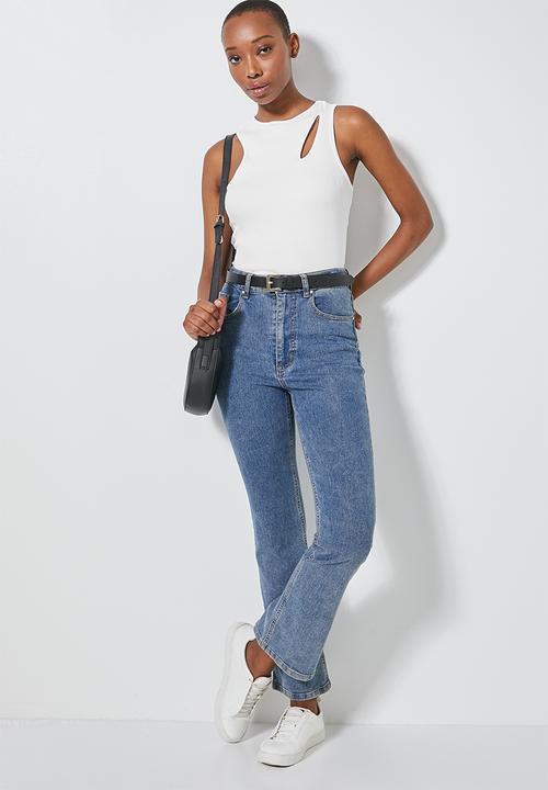 Superbalist - Cutout detail rib top - white